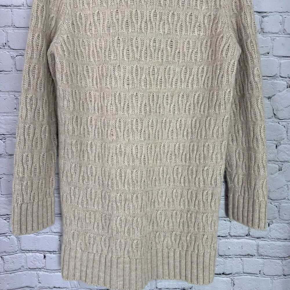 MM6 Maison Martin Margiela Cable Knit Mini Sweater Dress L Alpaca Wool Beige - Picture 10 of 13